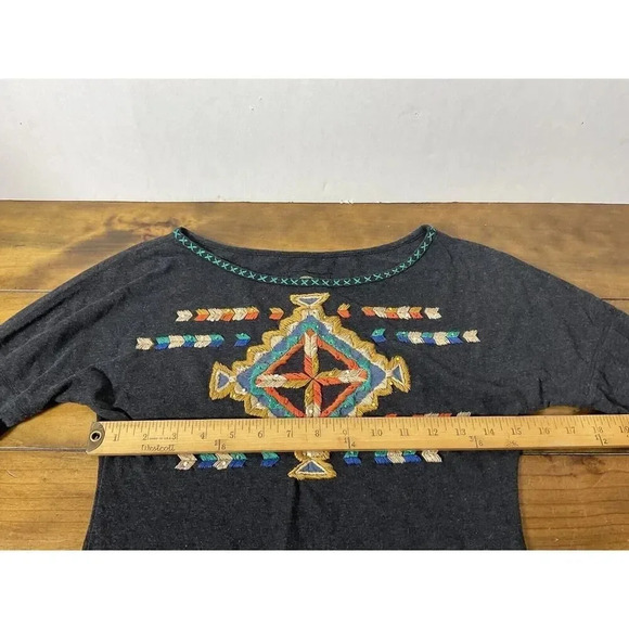 Double D Ranch Size XS Embroidered Thunderbird Long Sleeve 100% Cotton Top - Picture 6 of 9